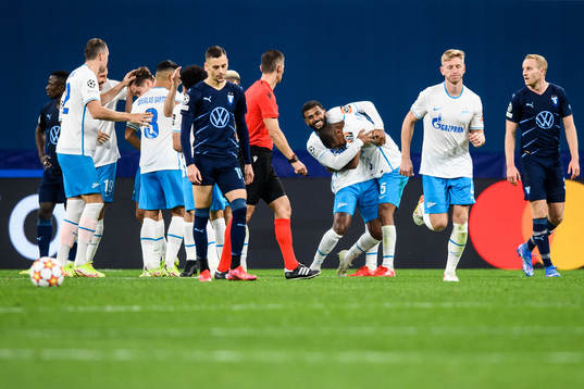 Players of Zenit celebrate