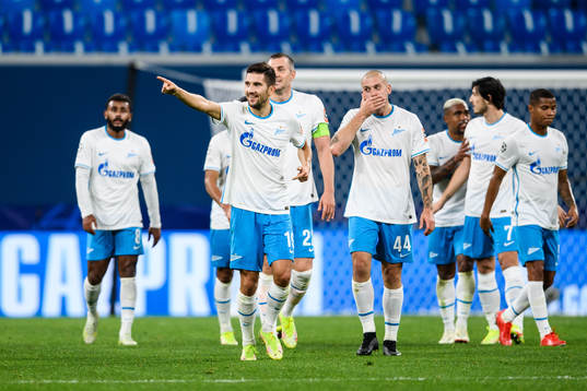 Aleksei Sutormin of Zenit celebrates