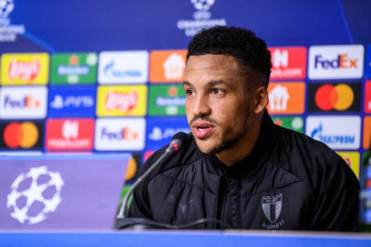 Martin Olsson of Malmö FF at the press conference