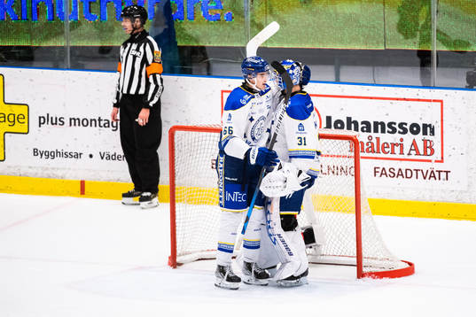Leksands målvakt Kasimir Kaskisuo och Nils Åman