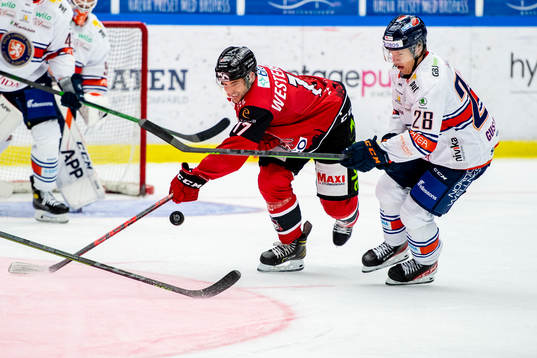 Malmö Redhawks Pathrik Westerholm och Växjös Hugo