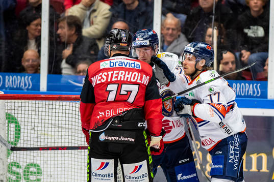 Växjös Martin Lundberg och Emil Forslund  i gruff med