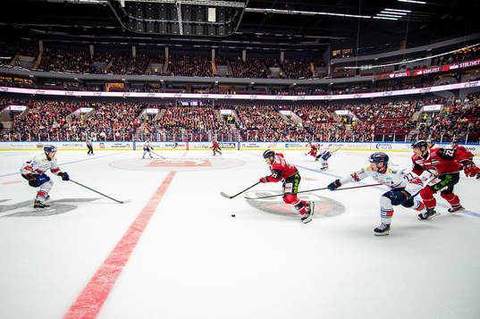 Malmö Redhawks Christoffer Forsberg, Lars Bryggman och