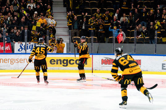 Skellefteås Oscar Möller och Joakim Lindström  jublar