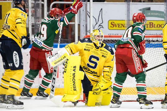 Södertäljes målvakt Fredrik Bergvik deppar