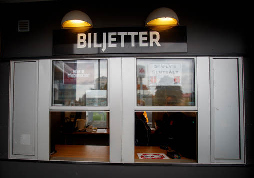 Biljettluckan med texten ståplats slutsålt