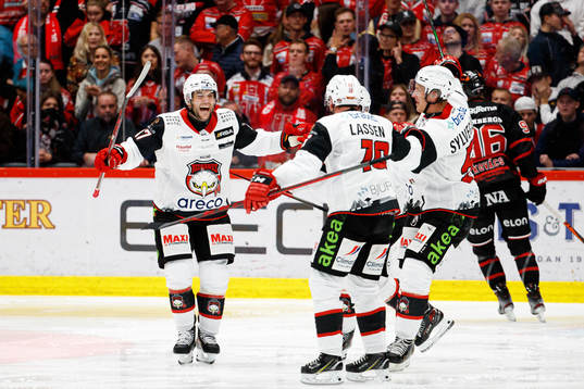 Malmö Redhawks Pathrik Westerholm, Matias Lassen och Emil