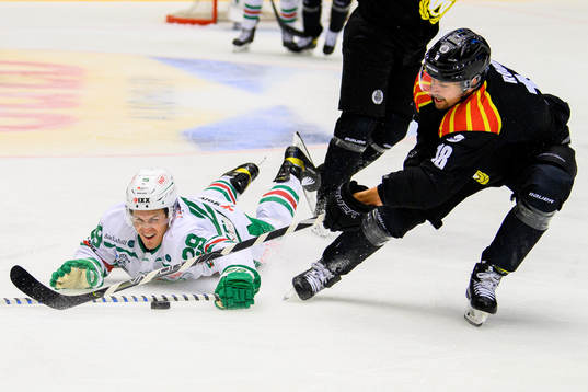 Rögles Tyler Kelleher och Brynäs Anton Rödin