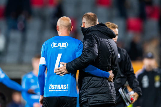Halmstads Andreas Johansson och manager Magnus Haglund