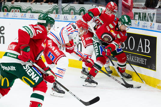 Timrås Nolan Zajac och Frölundas Mats Rosseli Olsen