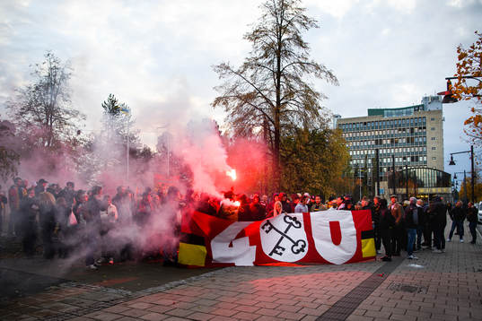 Luleås supportrar i stadsparken, centrala Luleå