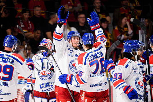 Oskarshamns spelare jublar