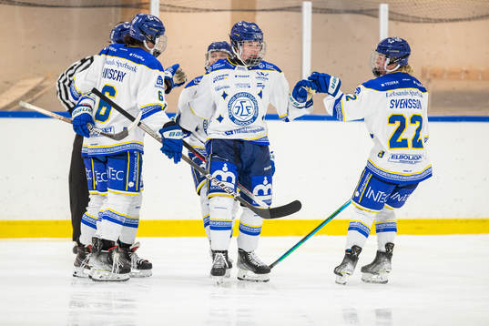 Leksands Gracen Hirschey och Agnez Svensson jublar med
