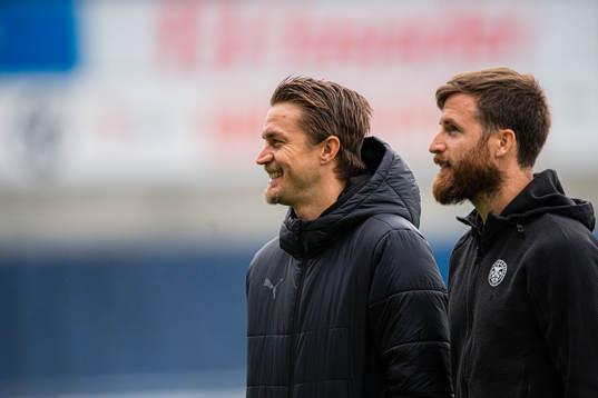 Per Rasmus Lindkvist and Aleksander Melgalvis of HamKam