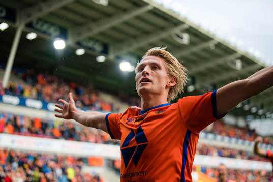 Erlend Segberg of Aalesund celebrates