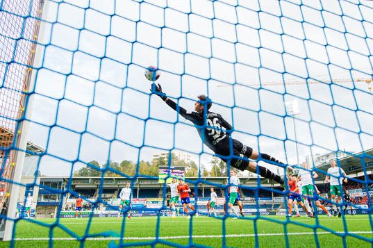 Erlend Segberg of Aalesund scores the 1-0 goal