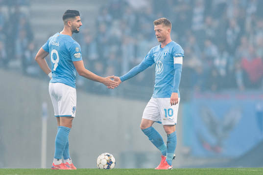 Malmö FFs Antonio Colak och Anders Christiansen deppar