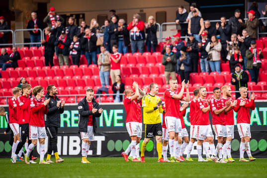 Kalmars spelare jublar