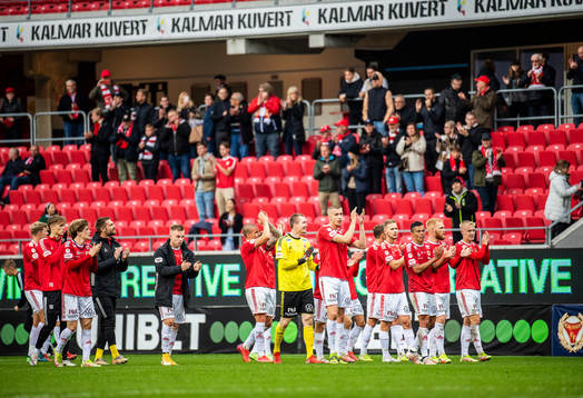 Kalmars spelare jublar