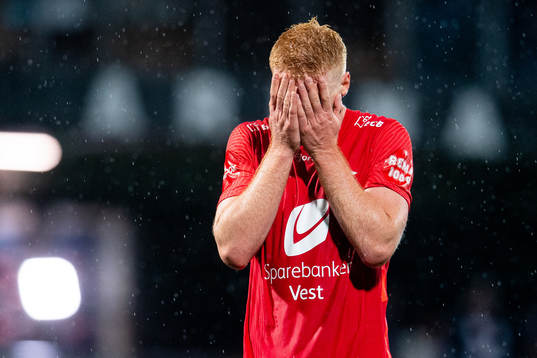 Sivert Heltne Nilsen of Brann looks dejected