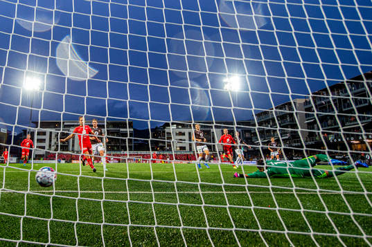 Goalkeeper Sousha Makani of Mjøndalen lets in the 0-1 goal