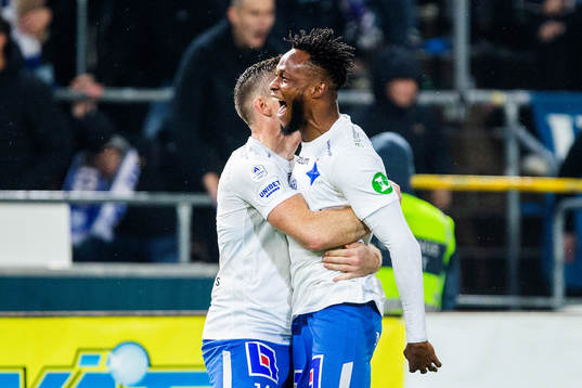 IFK Norrköpings Samuel Adegbenro jublar