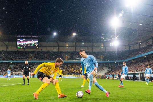 Mjällbys Joel Nilsson och Malmö FFs Veljko Birmancevic