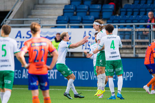 Jonas Enkerud of HamKam celebrates
