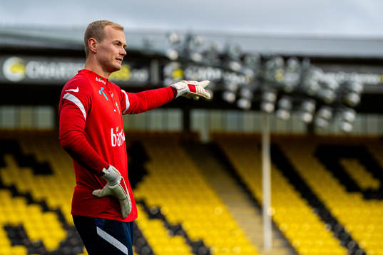 Goalkeeper Viljar Myhra of the Norwegian national football