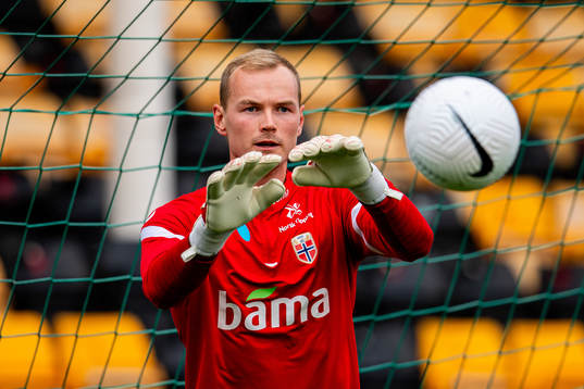 Goalkeeper Viljar Myhra of the Norwegian national football