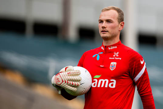Goalkeeper Viljar Myhra of the Norwegian national football