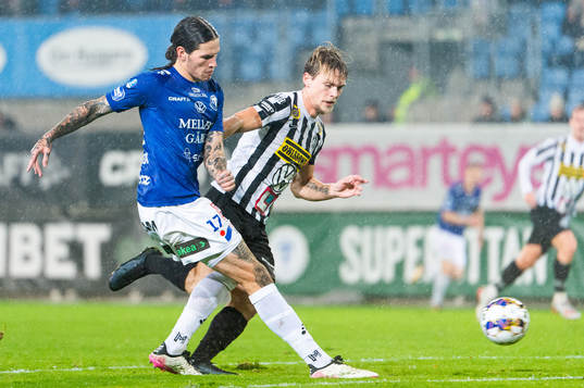 Trelleborgs Isak Jönsson och Landskronas Robin Hofsö
