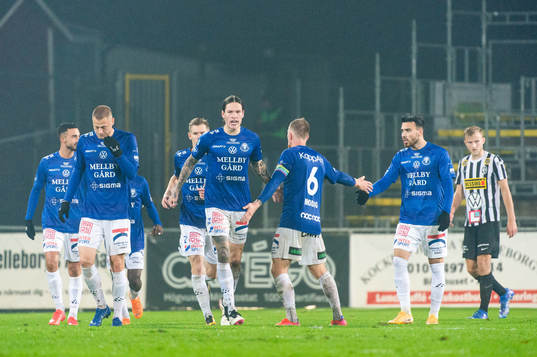 Trelleborgs Isak Jönsson jublar