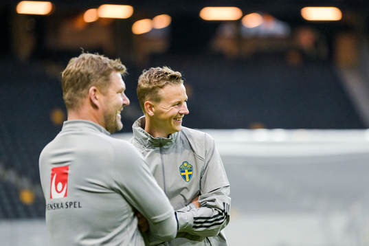Goalkeeper coach Maths Elfvendal of the Swedish national