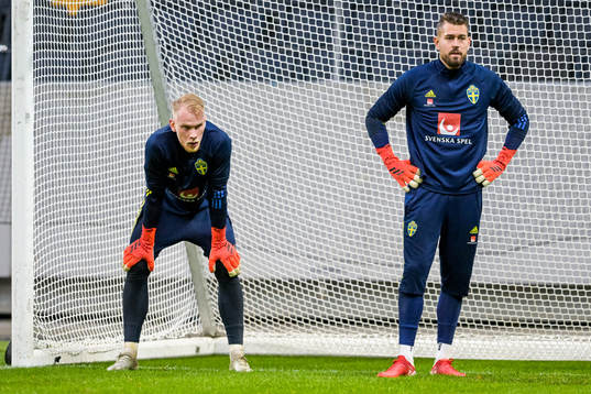 Goalkeeper Pontus Dahlberg and goalkeeper Kristoffer