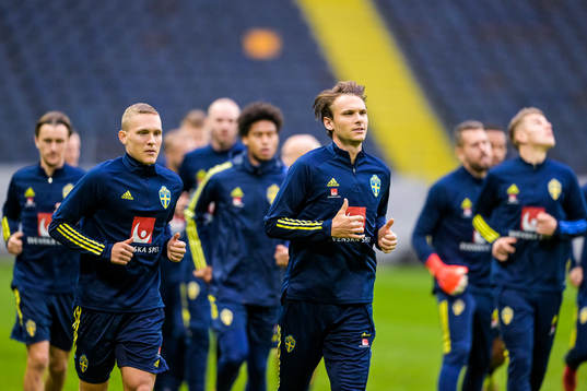 Ludwig Augustinsson and Albin Ekdal of the Swedish national