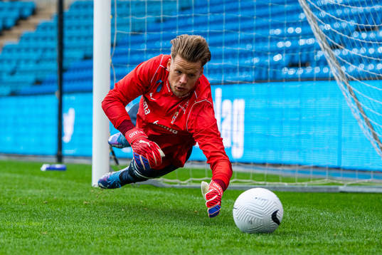 Goalkeeper Ørjan Håskjold Nyland of the Norwegian