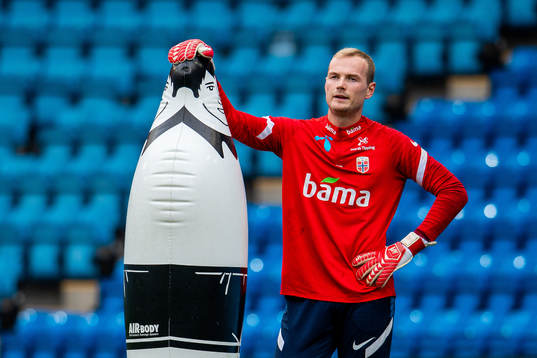 Goalkeeper Viljar Myhra of the Norwegian national football