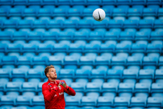 Goalkeeper Ørjan Håskjold Nyland of the Norwegian