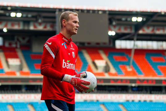 Goalkeeper Viljar Myhra of the Norwegian national football