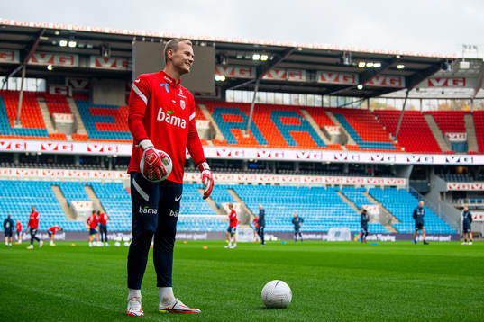 Goalkeeper Viljar Myhra of the Norwegian national football