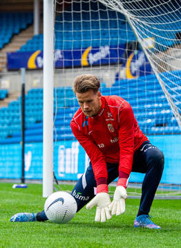 Goalkeeper Ørjan Håskjold Nyland of the Norwegian