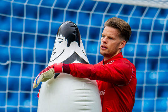 Goalkeeper Ørjan Håskjold Nyland of the Norwegian