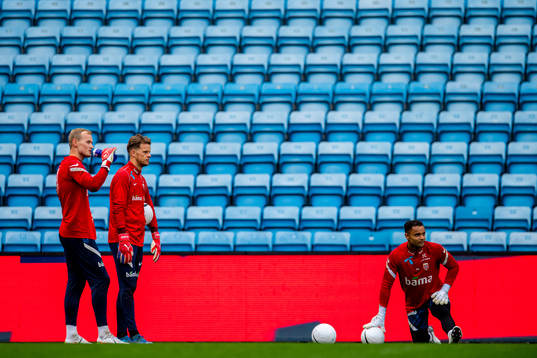 Goalkeepers Viljar Myhra, Ørjan Håskjold Nyland and Sten
