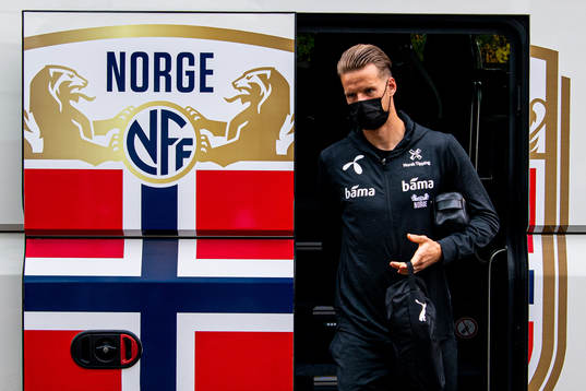 Goalkeeper Ørjan Håskjold Nyland of the Norwegian