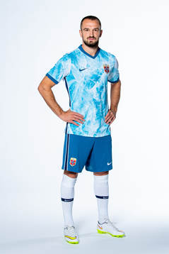 Veton Berisha of the Norwegian national football team poses