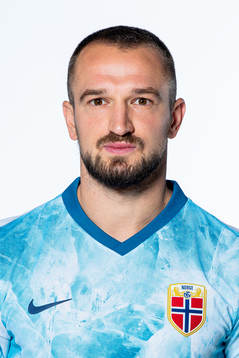 Veton Berisha of the Norwegian national football team poses