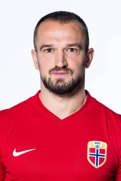 Veton Berisha of the Norwegian national football team poses