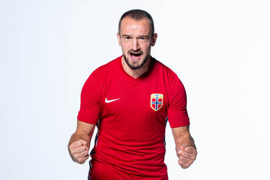 Veton Berisha of the Norwegian national football team poses