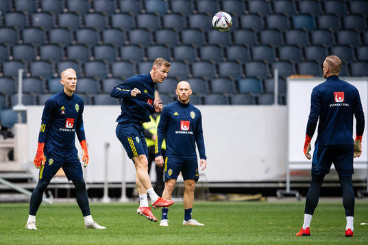 goalkeeper Pontus Dahlberg, Emil Krafth and Magnus Eriksson